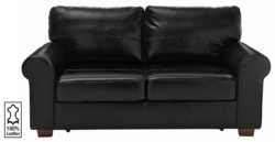 Heart of House - Salisbury - 2 Seater Leather - Sofa Bed - Black